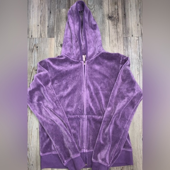 Juicy Couture Plush Purple Hooded Jacket XL - Picture 2 of 3